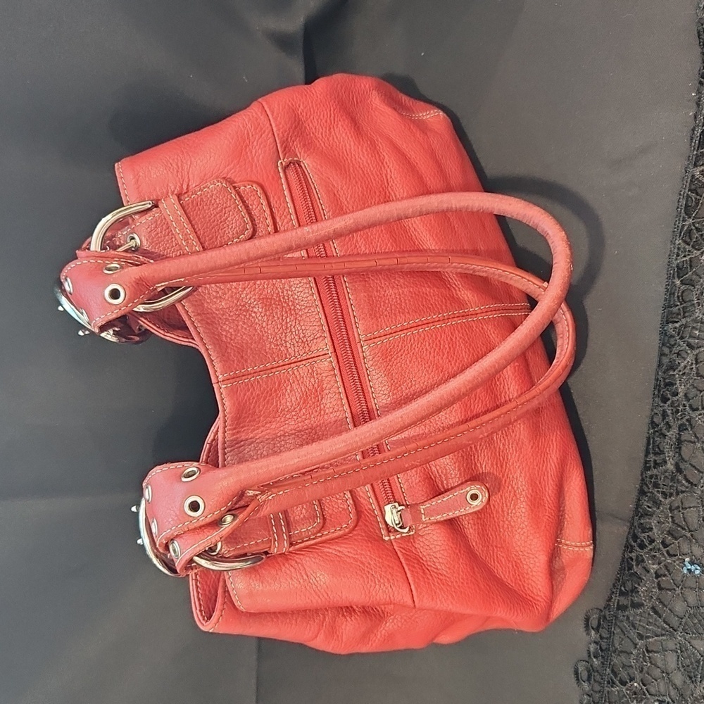 Tignanello Leather Handbag Y2K Style BRICK RED, EUC